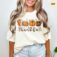 Comfort Colors® Thankful Shirt, Thanksgiving Shirt, Thankful Pumpkin Women Fall Shirt, Thanksgiving Gift, Womens Fall Shirt