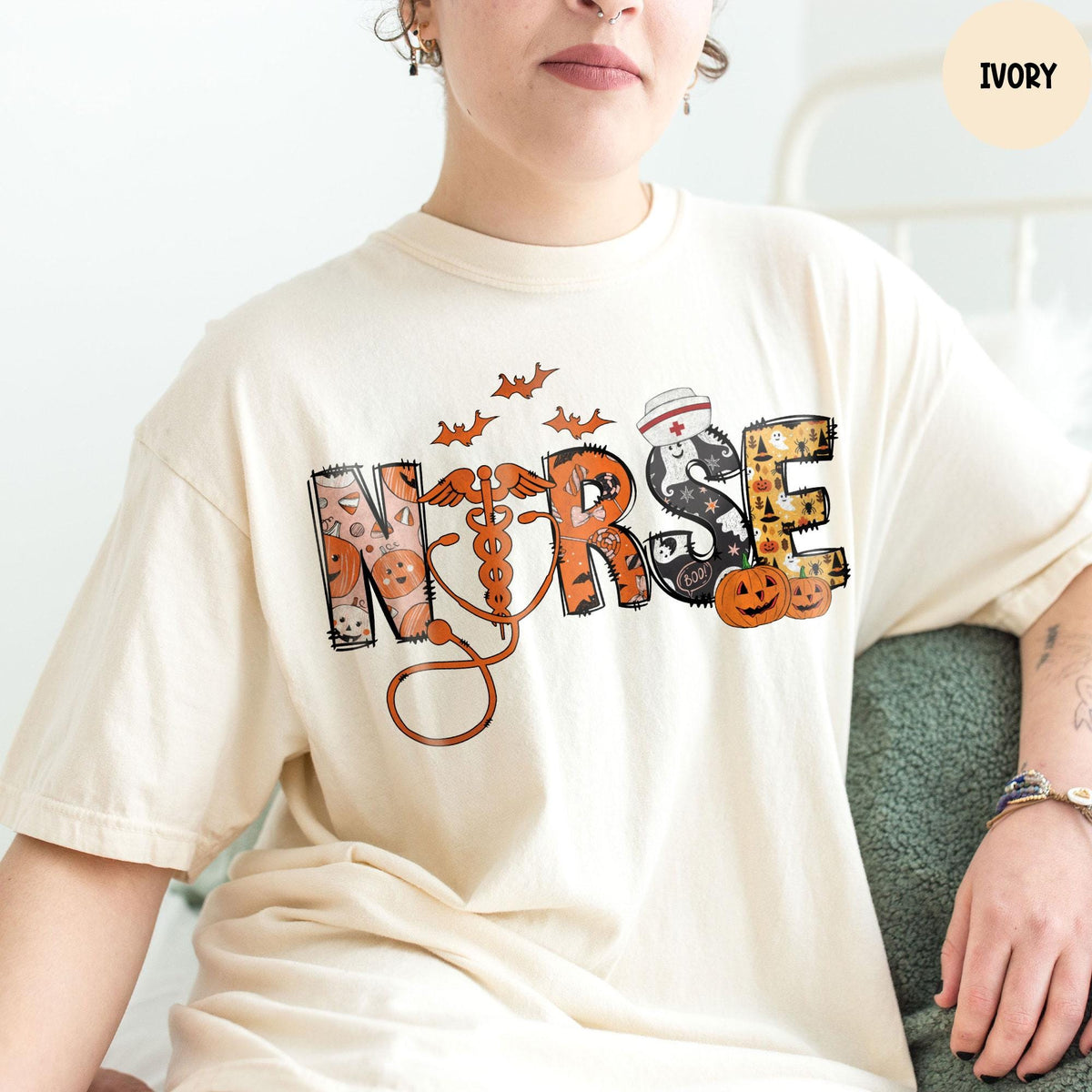 Comfort Colors® Halloween Nurse Shirt, Halloween Nursing Shirt, Nurse Fall Shirt,  Nurse Life Shirt, RN Shirt, Gift For Nurse