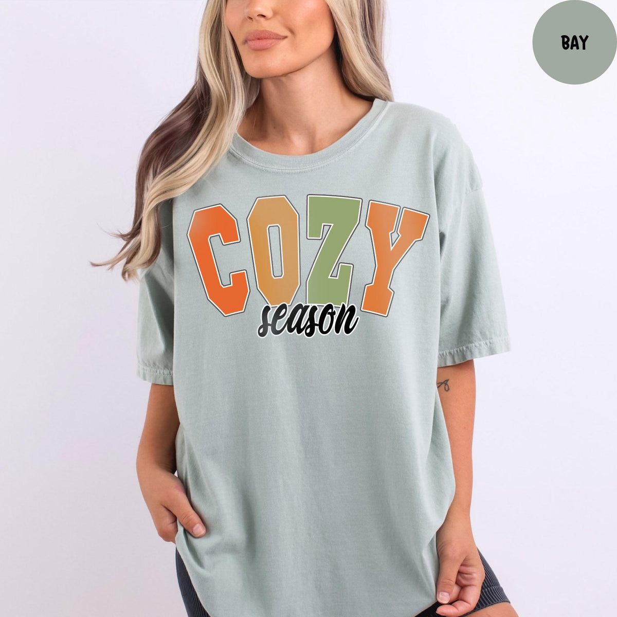 Comfort Colors® Cozy Season Shirt, Retro Fall Shirt, Womens Fall T-Shirt, Fall Graphic Tee, Autumn Shirt, Thanksgiving Gifts For Women