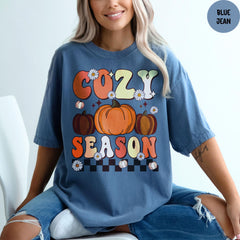 Comfort Colors® Cozy Season Shirt, Womens Pumpkin Season Shirt, Cute Pumpkin Shirt, Women Fall Shirt, Fall Pumpkin Shirt