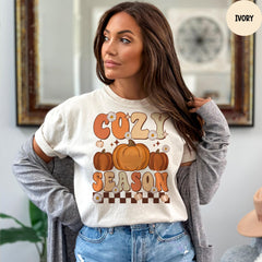 Comfort Colors® Cozy Season Shirt, Womens Pumpkin Season Shirt, Cute Pumpkin Shirt, Women Fall Shirt, Fall Pumpkin Shirt
