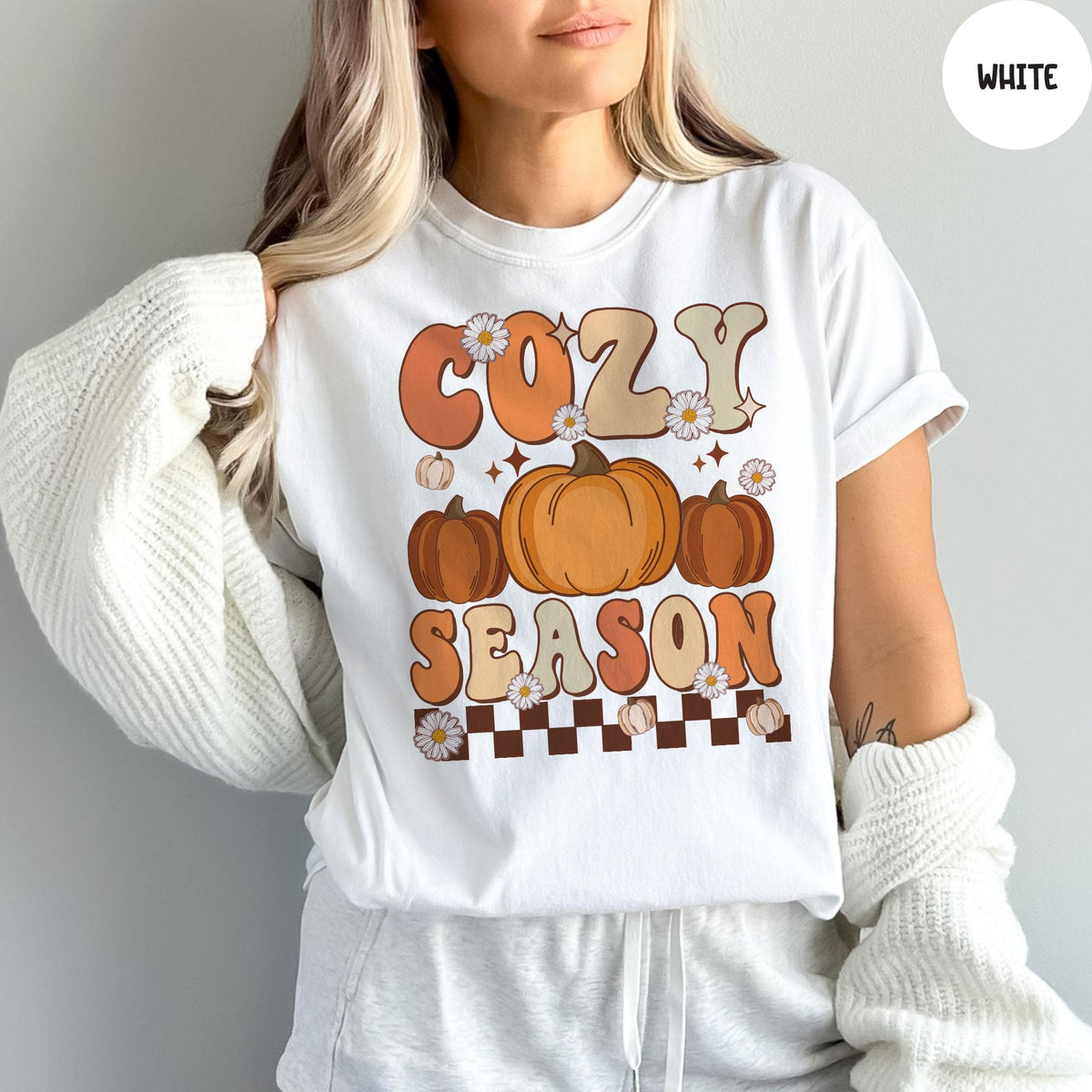 Comfort Colors® Cozy Season Shirt, Womens Pumpkin Season Shirt, Cute Pumpkin Shirt, Women Fall Shirt, Fall Pumpkin Shirt