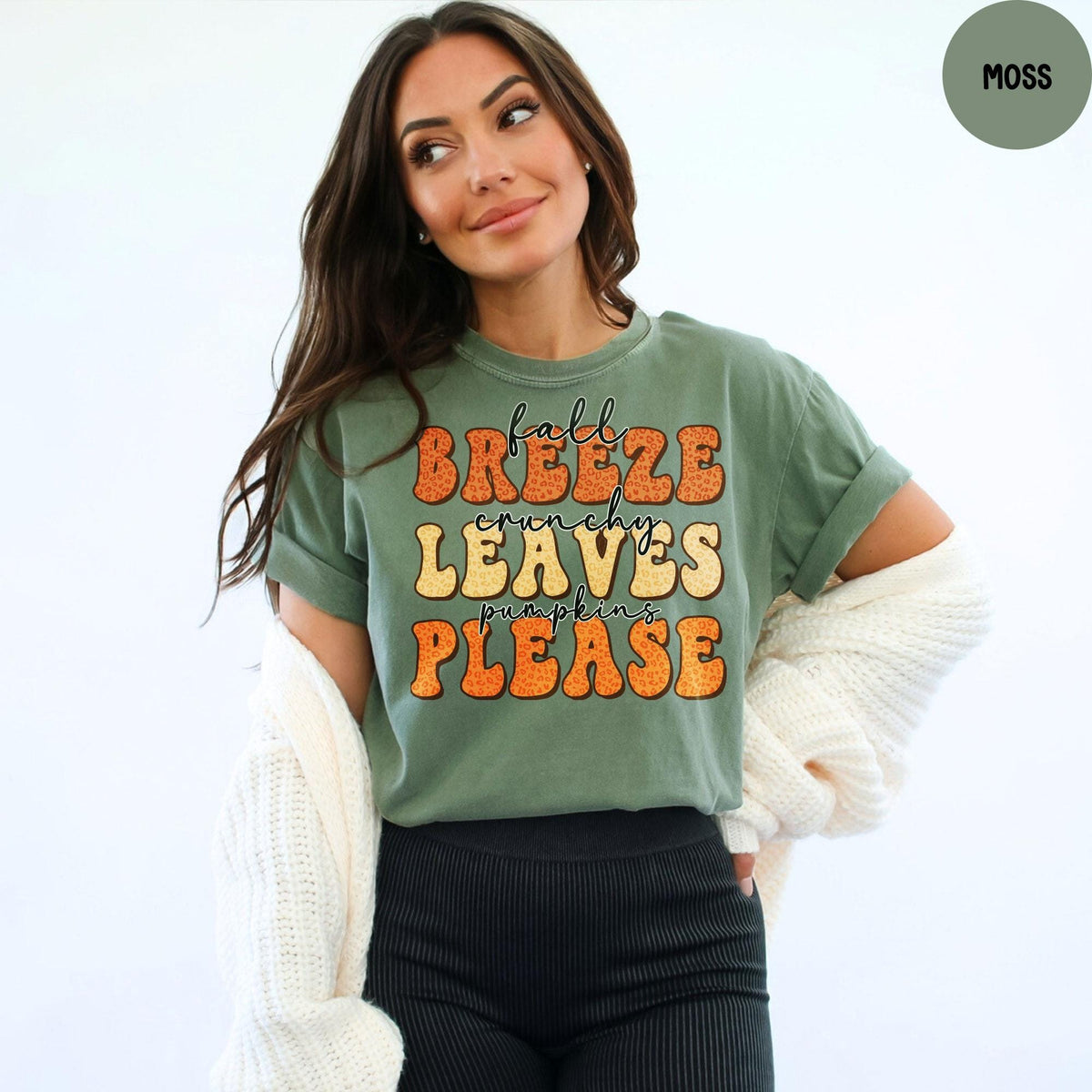 Comfort Colors® Fall Breeze Crunchy Leaves Pumpkins Please Shirt, Fall Leaves Shirt, Autumn Leaves Shirt, Fall Gifts, Fall Shirt