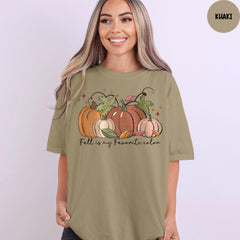 Comfort Colors® Fall Pumpkin T-Shirt, Fall is My Favorite Color, Thanksgiving Shirt, Pumpkins Shirt, Fall Leaves Shirt
