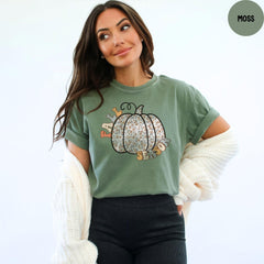 Comfort Colors® Fall Season T-Shirt, Fall Pumpkin Shirt, Floral Fall Shirt, Autumn Shirt, Fall Apparel, Thanksgiving Gifts