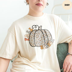 Comfort Colors® Fall Season T-Shirt, Fall Pumpkin Shirt, Floral Fall Shirt, Autumn Shirt, Fall Apparel, Thanksgiving Gifts