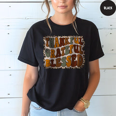 Comfort Colors® Thankful Grateful Blessed Shirt, Thanksgiving Shirt, Fall Shirt, Thankful T-Shirt, Thankful Blessed Shirt, Fall Gift