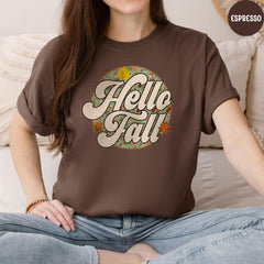 Comfort Colors® Hello Fall Shirt, Thanksgiving Shirt, Fall Vibes Shirt, Thankful Shirt, Fall Shirt, Family Matching Shirt