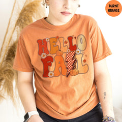 Comfort Colors® Hello Fall Shirt, Fall Shirts, Thanksgiving Shirt, Pumpkin Shirt, Autumn Shirt, Happy Fall Shirt, Fall Pumpkin