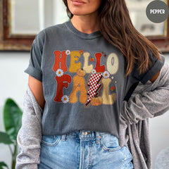 Comfort Colors® Hello Fall Shirt, Fall Shirts, Thanksgiving Shirt, Pumpkin Shirt, Autumn Shirt, Happy Fall Shirt, Fall Pumpkin