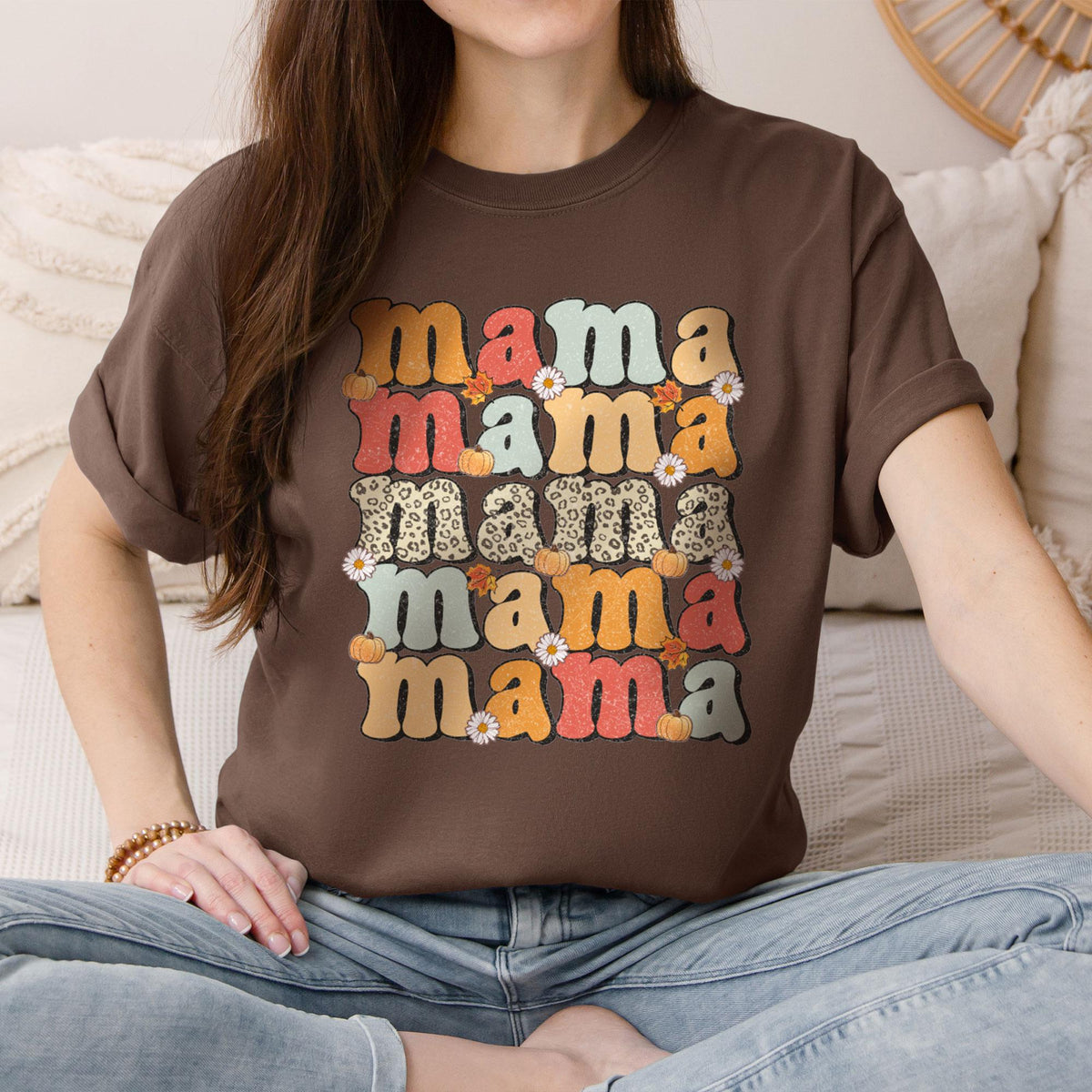 Comfort Colors® Mama Shirt, Floral Mama Shirt, Thanksgiving Mama Shirt, Mama Fall Shirt, Fall Coquette Shirt, Autumn Mama T-Shirt