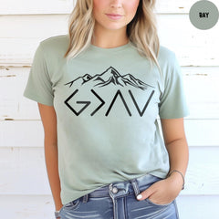 Comfort Colors® God Is Greater Than The Highs And Lows Shirt, Christian T-Shirt, Jesus Lover Shirt, Religious Shirt