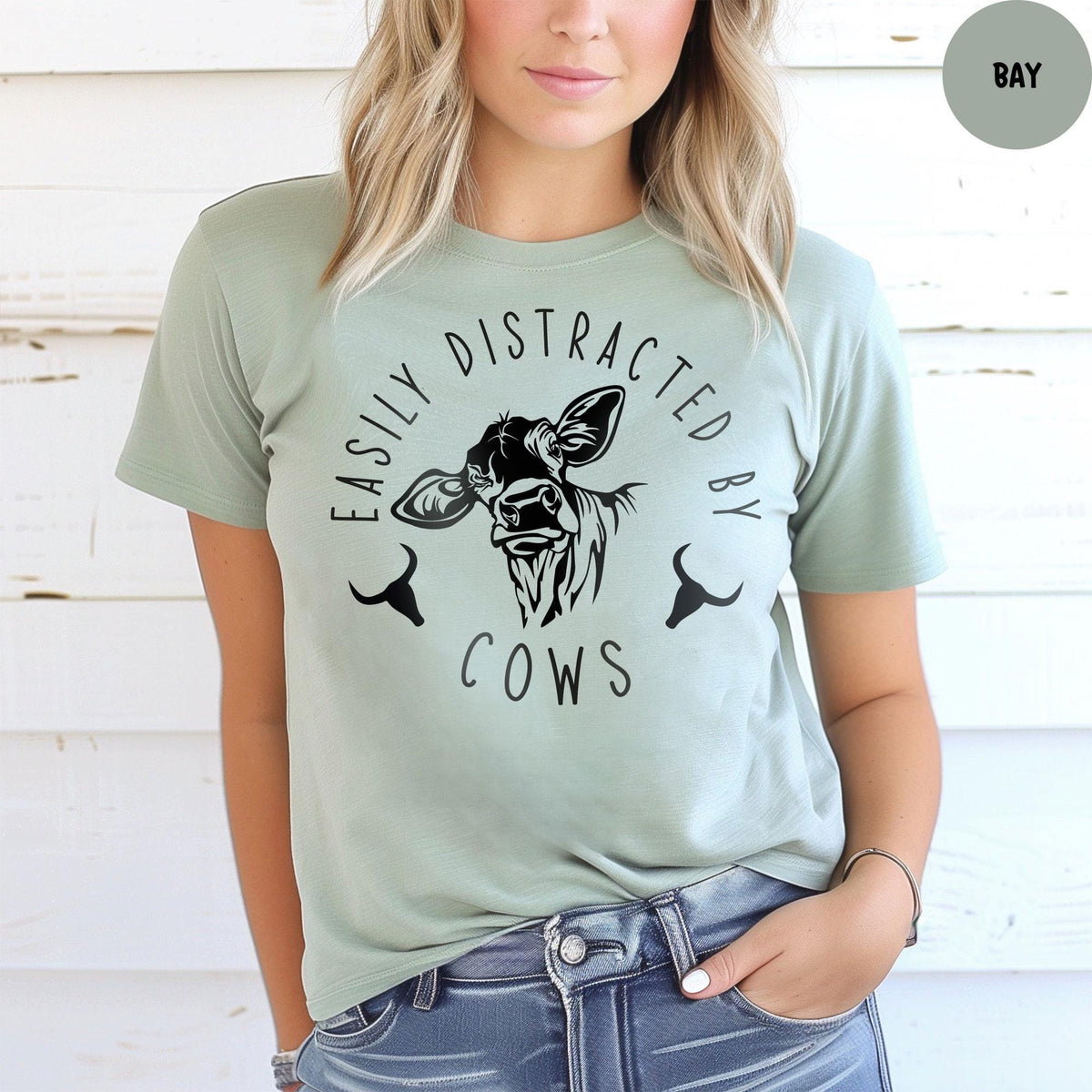 Comfort Colors® Easily Distracted By Cows Shirt, Cow Lover Shirt, Funny Cow Shirt, Farm Lover Shirts, Farm Animal Shirt