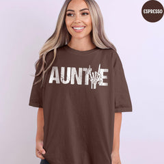 Comfort Colors® Rock On Auntie Shirt, Skeleton Hand Shirt, Halloween Shirt, Halloween Auntie Shirt, Aunt Announcement Gift