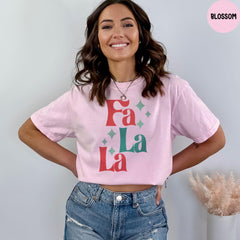 Comfort Colors® Fa La La La Christmas Tshirt, Christmas Festive Shirt, Christmas Gift Shirt, Holiday Shirt, Christmas Family Shirt