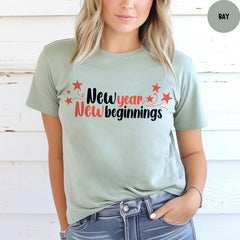 Comfort Colors® New Year New Beginnings Shirt, Happy New Year Shirt, New Year 2026 Shirt, New Year Party Gift, Christmas Holiday Tee