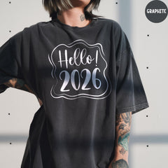 Comfort Colors® Hello 2026 Shirt, Christmas Shirt, Christmas Gift, New Year Crew Tee, Welcome 2026 Shirt, New Year Holiday Shirt