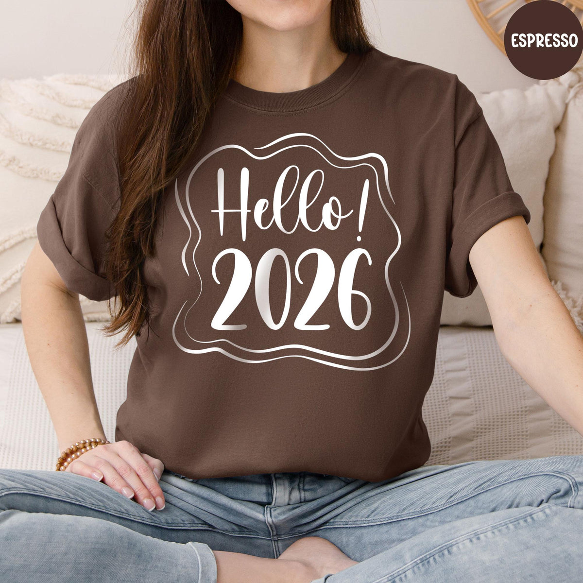 Comfort Colors® Hello 2026 Shirt, Christmas Shirt, Christmas Gift, New Year Crew Tee, Welcome 2026 Shirt, New Year Holiday Shirt