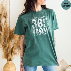 Comfort Colors® 12 New Chapters 365 New Chances Shirt, Inspirational Shirts, New Year Gift, Welcome 2026 Shirts, New Years Party
