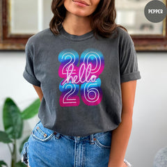 Comfort Colors® Hello 2026 Shirt, New Year 2026 Shirt, Welcome 2026 Shirt, New Year Party Shirt, Christmas Shirt, Christmas Gift