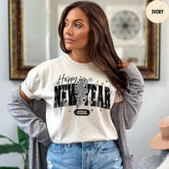 Comfort Colors® Happy New Year 2026 Shirt, Hello 2026 Shirt, Cheers Shirt, New Year Party Shirt, Happy New Years T-Shirt
