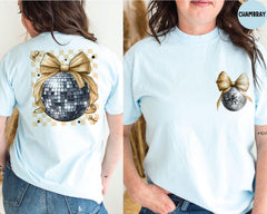 Comfort Colors® Coquette Disco Ball Shirt, Happy New Year Shirt, Disco Ball New Year Shirt, New Year Gift, Party Vibes Gift