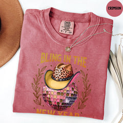 Comfort Colors® Bling in the New Year, Disco Ball Tee, New Year Gift, New Year 2026 Shirt, Coquette Pink, Goodbye 2025