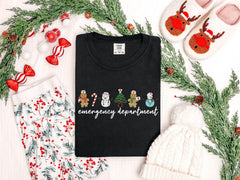 Comfort Colors® Emergency Department Shirt - Retro Christmas T-Shirt - ER Xmas Gift - Holiday ER Shirt