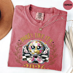 Comfort Colors® Party Like It's 2026 Shirt, New Year's Eve Tee, Funny Disco Ball Shirt, Happy New Year 2026, New Year Party Shirt