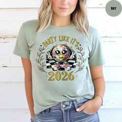 Comfort Colors® Party Like It's 2026 Shirt, New Year's Eve Tee, Funny Disco Ball Shirt, Happy New Year 2026, New Year Party Shirt