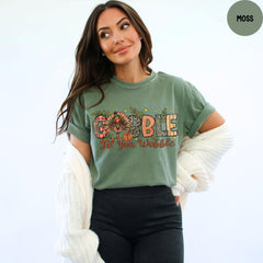 Comfort Colors® Gobble Til You Wobble Turkey Shirt, Turkey Shirt, Gift For Thanksgiving, Funny Turkey Shirt, Thankful Tee