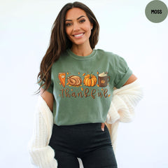 Comfort Colors® Thankful Shirt, Thanksgiving Shirt, Thankful Pumpkin Women Fall Shirt, Thanksgiving Gift, Womens Fall Shirt