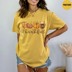 Comfort Colors® Thankful Shirt, Thanksgiving Shirt, Thankful Pumpkin Women Fall Shirt, Thanksgiving Gift, Womens Fall Shirt