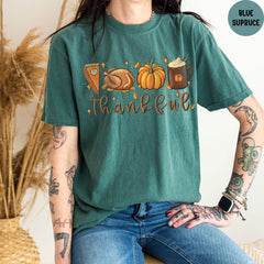 Comfort Colors® Thankful Shirt, Thanksgiving Shirt, Thankful Pumpkin Women Fall Shirt, Thanksgiving Gift, Womens Fall Shirt