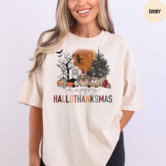 Comfort Colors® HalloThanksMas Shirt, Happy Hallothanksmas Shirt, Halloween Shirt, Halloween Thanksgiving Shirt, Holiday Season Shirt