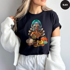 Comfort Colors® Football Turkey Shirt, Funny Thanksgiving T-Shirt, Fall Graphic Tee for Women, Football Thanksgiving Shirt