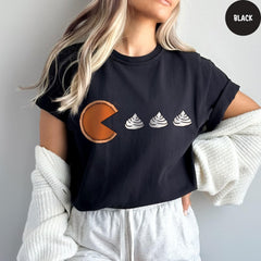Comfort Colors® Pacman Pumpkin Pie Shirt, Pumpkin Pie Thanksgiving Shirt, Funny Holiday Graphic Tee, Thanksgiving Shirt