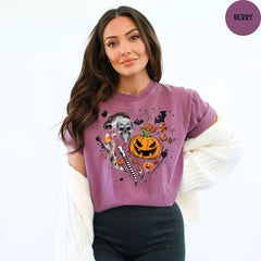 Comfort Colors® Halloween Doodles Heart Shirt, Spooky Vibes T-Shirt, Cute Halloween Shirt, Happy Halloween Shirt