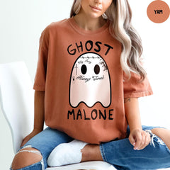Comfort Colors® Ghost Malone Shirt, Cute Ghost Shirt, Halloween Ghost Shirt, Funny Halloween Shirt, Spooky Season Shirt