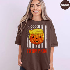 Comfort Colors® Halloween Trumpkin Shirt, Halloween Shirt, Pumpkin Trump T-Shirt, Halloween Party Costume, Trump T-Shirt