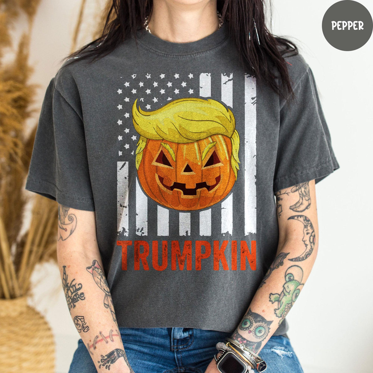 Comfort Colors® Halloween Trumpkin Shirt, Halloween Shirt, Pumpkin Trump T-Shirt, Halloween Party Costume, Trump T-Shirt