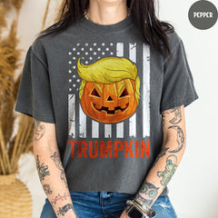 Comfort Colors® Halloween Trumpkin Shirt, Halloween Shirt, Pumpkin Trump T-Shirt, Halloween Party Costume, Trump T-Shirt