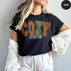 Comfort Colors® Cozy Season Shirt, Retro Fall Shirt, Womens Fall T-Shirt, Fall Graphic Tee, Autumn Shirt, Thanksgiving Gifts For Women