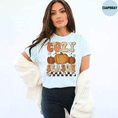 Comfort Colors® Cozy Season Shirt, Womens Pumpkin Season Shirt, Cute Pumpkin Shirt, Women Fall Shirt, Fall Pumpkin Shirt