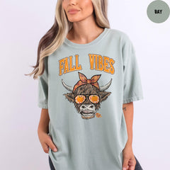 Comfort Colors® Fall Cow Shirt, Fall Cozy Cow Shirt, Autumn Cow Shirt, Cute Autumn Animal Shirts, Fall Shirt, Fall Vibes Shirt