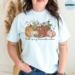 Comfort Colors® Fall Pumpkin T-Shirt, Fall is My Favorite Color, Thanksgiving Shirt, Pumpkins Shirt, Fall Leaves Shirt