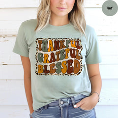 Comfort Colors® Thankful Grateful Blessed Shirt, Thanksgiving Shirt, Fall Shirt, Thankful T-Shirt, Thankful Blessed Shirt, Fall Gift
