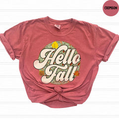 Comfort Colors® Hello Fall Shirt, Thanksgiving Shirt, Fall Vibes Shirt, Thankful Shirt, Fall Shirt, Family Matching Shirt