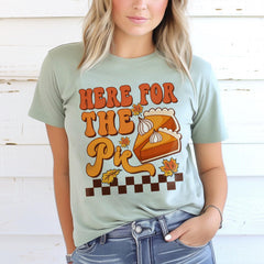 Comfort Colors® Here For The Pie Shirt, Pumpkin Pie Shirt, Thanksgiving Pumpkin Pie Shirt, Funny Thanksgiving Tee