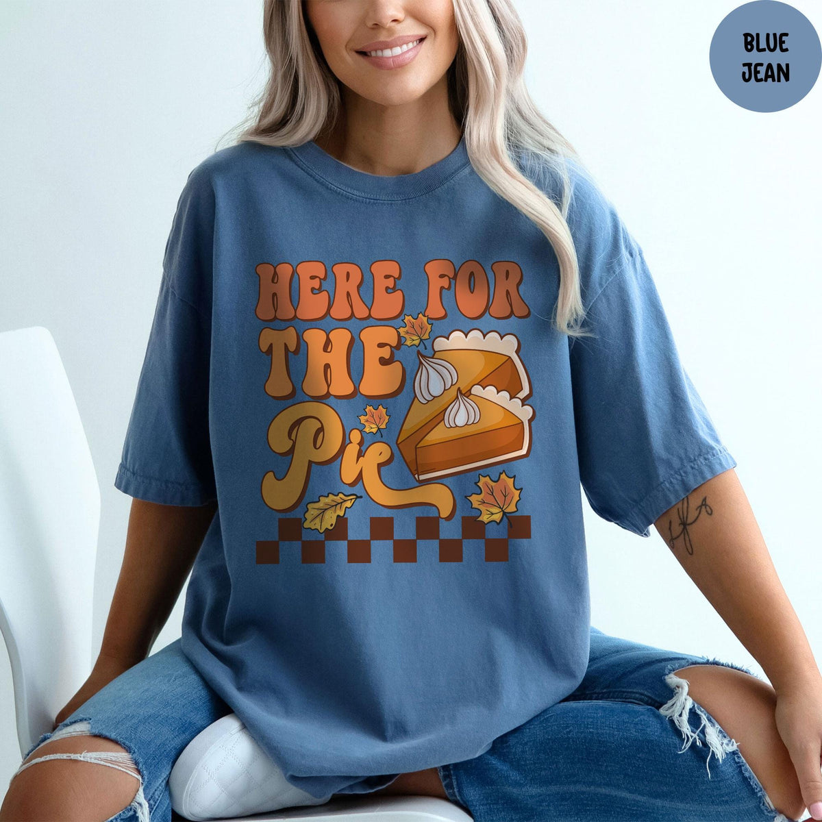Comfort Colors® Here For The Pie Shirt, Pumpkin Pie Shirt, Thanksgiving Pumpkin Pie Shirt, Funny Thanksgiving Tee